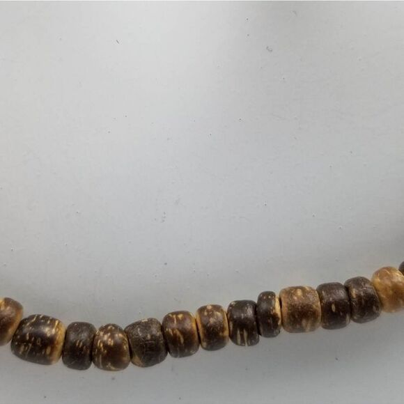 Tigers eye Native wooden spacer necklace‎ brutalist - Picture 2 of 2